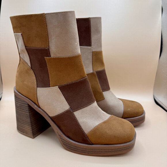 Universal Thread Patchwork Ankle Boots - Brown and Tan - Picture 6 of 8